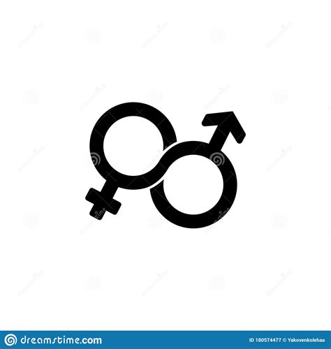male and female gender sex symbol or symbols of men and women icon flat on isolated white
