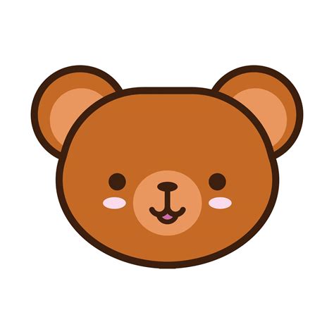 Cute Little Bear Kawaii Animal Line And Fill Style 2604705 Vector Art