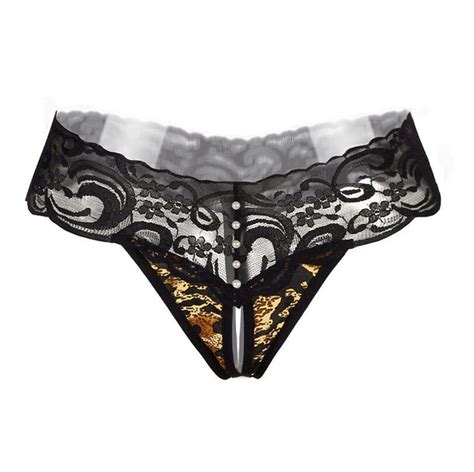 Underwear Women Sexy Lace Leopard Open Crotch Lace Panties Lingerie
