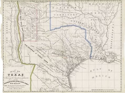 Map Of Texas Shewing The Grants In Possession Of The Colorado And Red