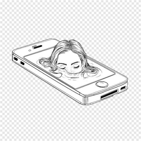 Drawing Sketch Illustration Art Iphone Outline Electronics Pencil