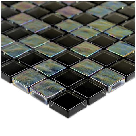 Black 1 X 1 Tile Gt82323k5 Mosaic Glass Tile Aquablu Mosaics