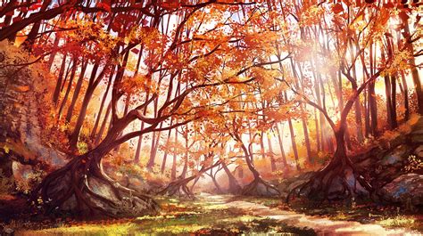 Autumn Forest By Renaud Perochon Glorious Digital Landscape Art