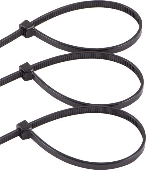 Hyper Tough 11in Black Zip Ties 20 Pack 75lb Tensile Strength Nylon