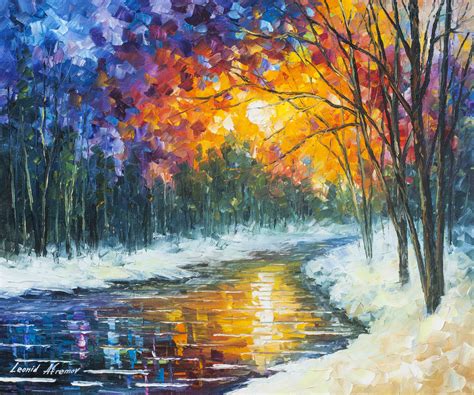 Melting River - PALETTE KNIFE Oil Painting On Canvas By Leonid Afremov - 24"X30" (60cm x 75cm)