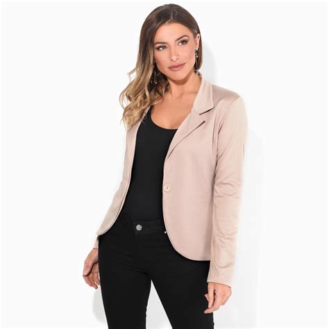 Womens Blazer Suit Top Jacket Casual Smart Ladies Jersey Office Evening
