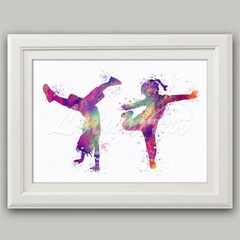 Girl Hip Hop Dance Watercolor Wall Art Print Dancing Poster Etsy