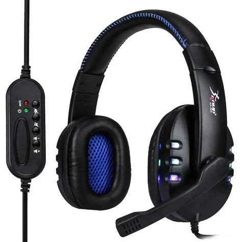 Fone Headset Gamer Usb Led Microfone Kp Knup Azul