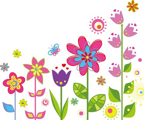 かわいい花のイラスト・画像no044『ポップな花・カラフル』／無料のフリー素材集【百花繚乱】