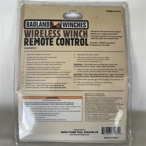 Badland Winches Wireless Winch Remote Control 50 Feet Range Ebay