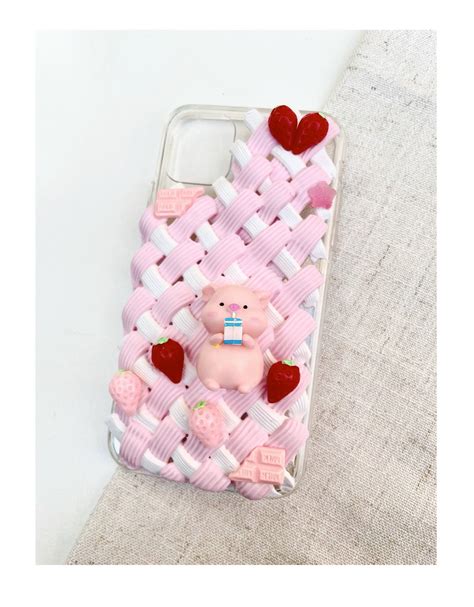 Decoden Creamy And Whipped Cream Phone Case With Strawberry Etsy