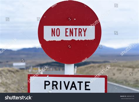 Private No Entry Sign Stock Photo 488940145 Shutterstock
