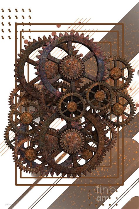 Steampunk Cogs And Gears V2 Digital Art By Bilancy Art Pixels