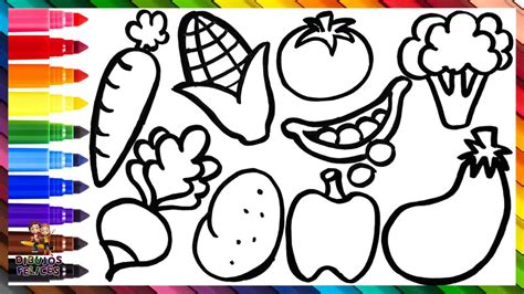 C Mo Dibujar Y Colorear Verduras Dibujos Para Ni Os Youtube