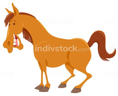 Cartoon Illustration Of Funny Horse Farm Animal Character Indivstock
