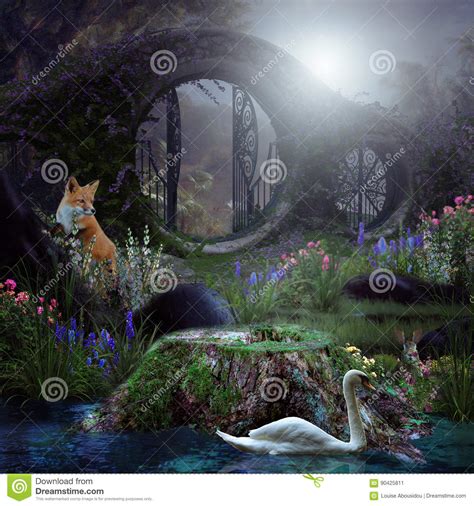 The Magic Gateway Stock Image Image Of Enchanted Forest 90425811