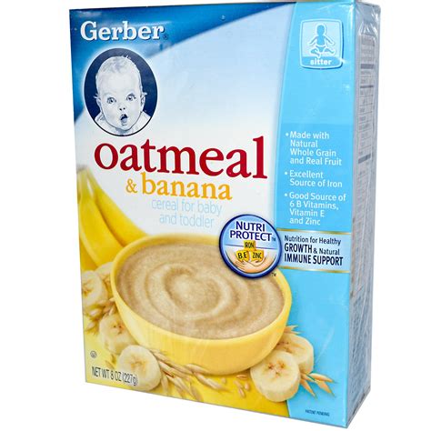 Gerber Cereal For Baby And Toddler Oatmeal And Banana 8 Oz 227 G Iherb