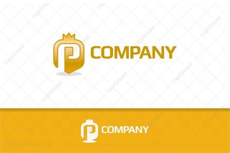 Golden Grown Letter P Logo