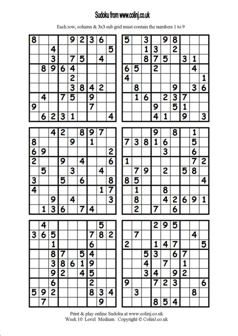 Free Printable Sudoku 6 Per Page Printable Free Templates Download