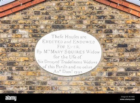 Plaque On Wall 18th Century Squires Almshouses Church End Wal Hi Res
