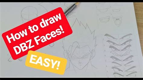 Drawing Tutorial On Dbz Faces How To Draw Eyes Noses And Mouths Easy