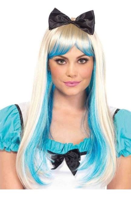 alice wonderland wig with bow cosplay halloween wigs