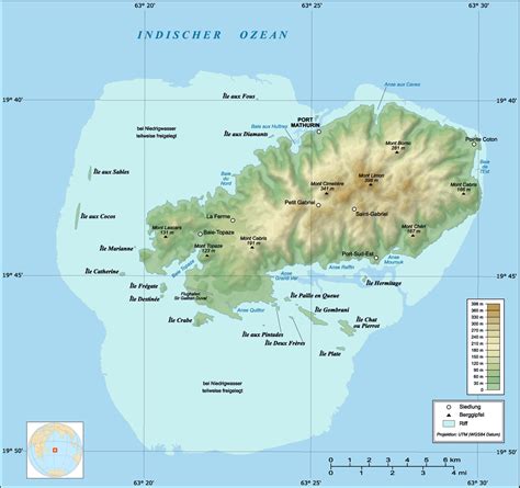 Rodrigues Island Topographic Map De Mapsofnet