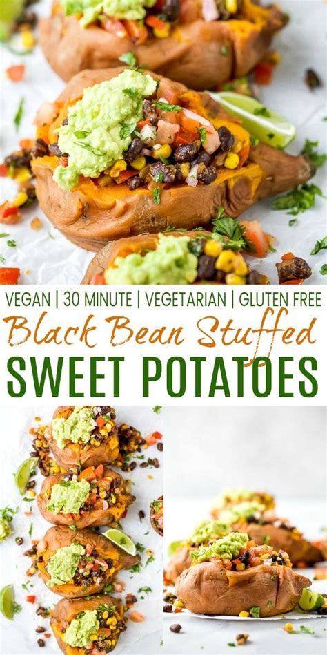 Vegan Black Bean Stuffed Sweet Potatoes Easy Stuffed Sweet Potatoes