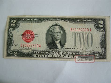 1928g 2 Two Dollar Red Seal Note Bill Circulated