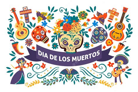 Premium Vector Mexican Holiday Dia De Los Muertos Banner With