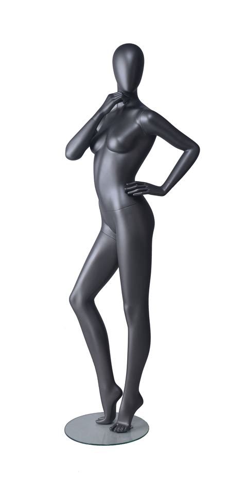 Full Body Fashion Fiberglass Female Black Mannequin For Garment Display