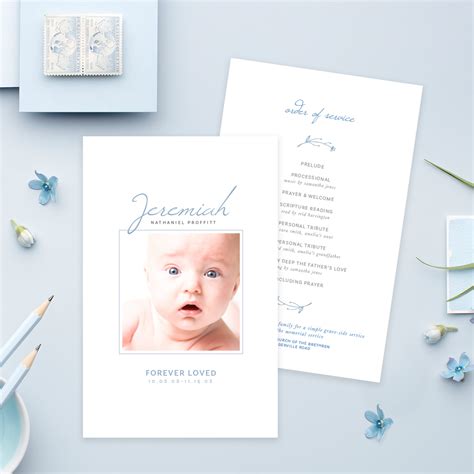 Funeral Service Program Template For Baby Or Child No 009 Instant