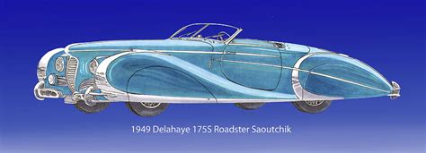 1949 Delahaye 175 S Saoutchik Roadster Painting By Jack Pumphrey Pixels