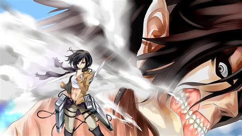 Full Hd Wallpaper Mikasa Ackerman Sword Face Main