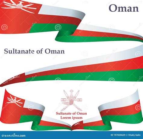 Flag Of Oman Sultanate Of Oman Western Asia Stock Vector