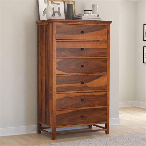 Diy 6 drawer tall dresser | how to build. Mission Modern Solid Wood 6 Drawer Bedroom Tall Dresser