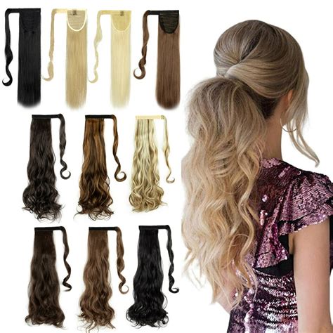 Drawstring Ponytail Hair Extension 20 22 Curly Wavy Straight