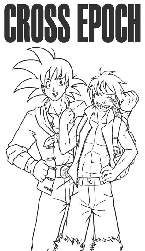 Luffy And Goku Lineart By Tembrook On Deviantart