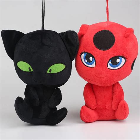 Kawaii 20cm Miraculous Ladybug And Cat Noir Peluche Toys Lady Bug Plagg