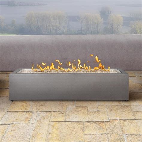 Napoleon Linear Patio Flame 60000 Btu Natural Gas Fire Pit With Glass