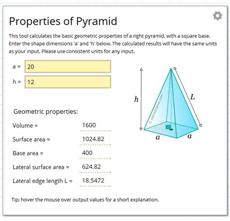 Properties Of Pyramid Calculator Artofit