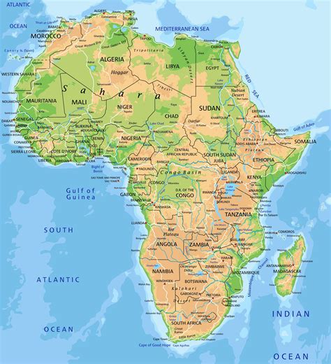 Afrika Karta Med Namn Afrika Karta Europa Karta