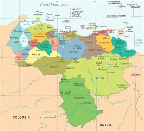 Mapa De Venezuela Con Sus Estados World Map