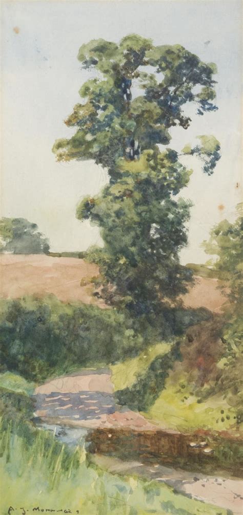 Sir Alfred James Munnings A Country Lane Medium Watercolour Dimensions X Cm