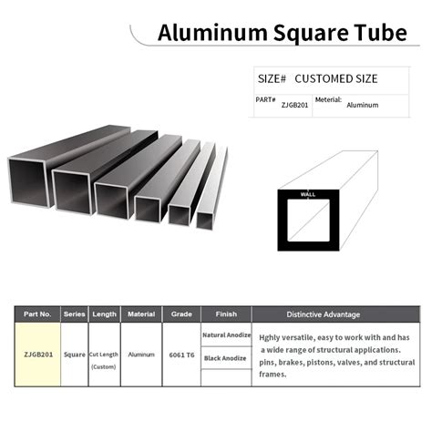 Custom Aluminum 6061 T6 Square Tube Factory Prices Aluminum Tubing