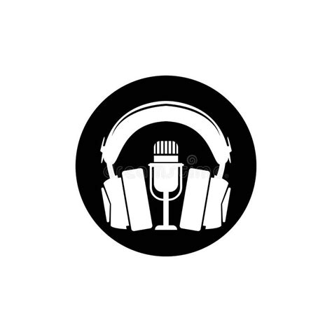 Simple Mic Microphone Headphones Waveform Sound Wave For Podcast Radio