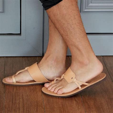 Men Flip Flop Sandals Toe Ring Sandals Men Mens Sandals Etsy