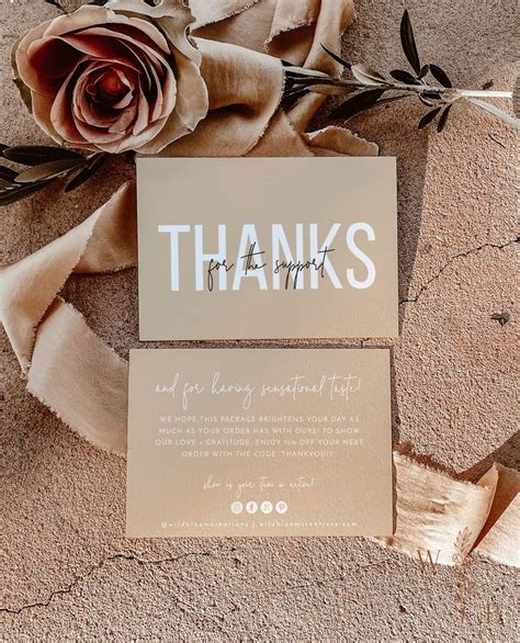 Small Business Thank You Card Editable Thank You Card Etsy Thank