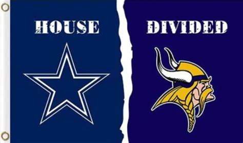 Dallas Cowboys Vs Minnesota Vikings House Divided Flag 3x5 Ft Football