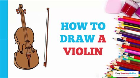 How To Draw A Violin In A Few Easy Steps Drawing Tutorial For Beginner